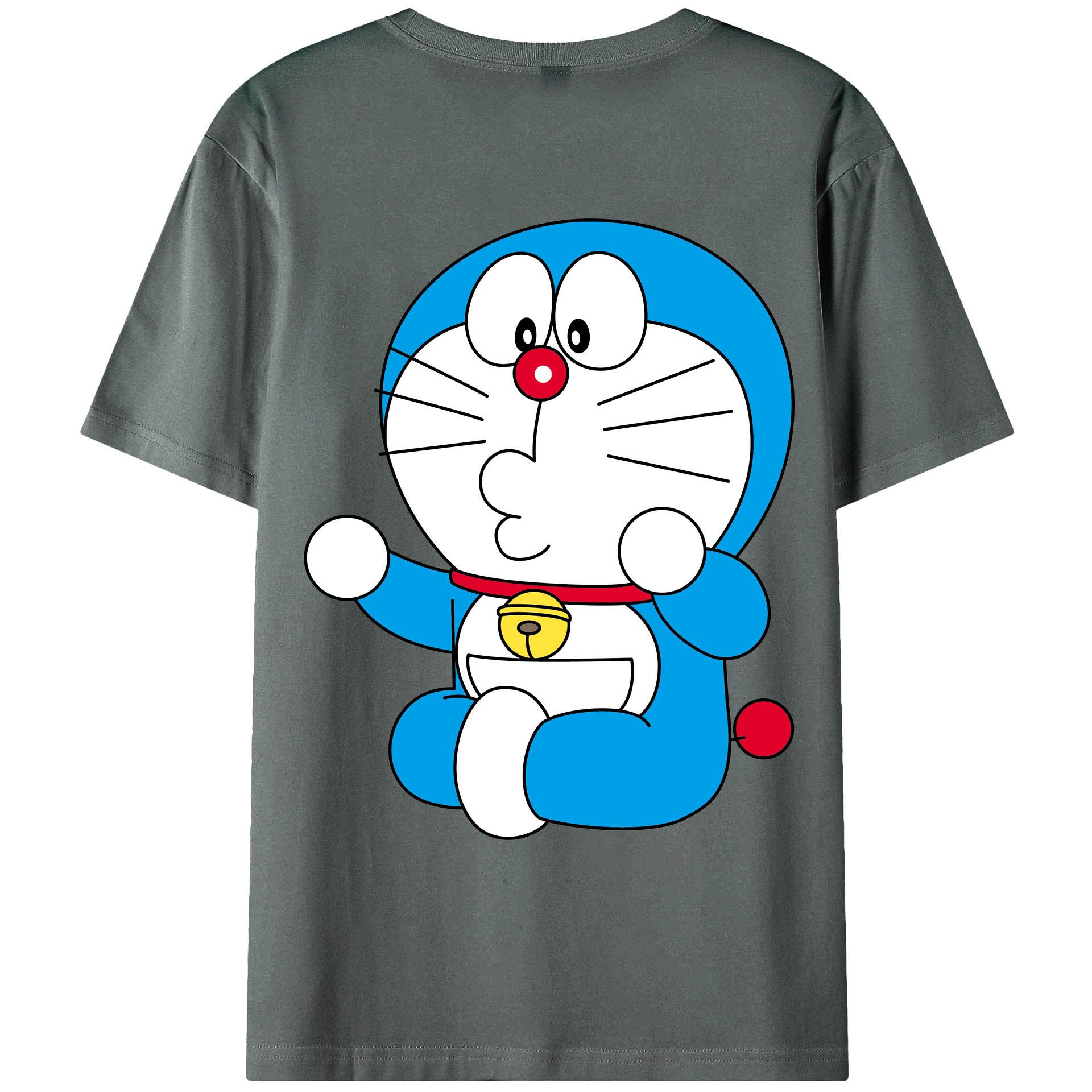 （画像用） ドラえもん Doraemon 綿100％ メンズ半袖Tシャツ（バックプリント） 通気性